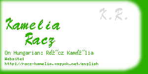 kamelia racz business card